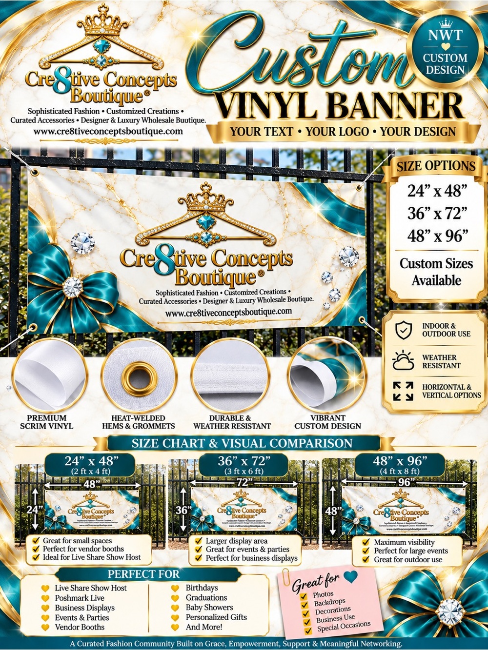 48x96 Custom (YOUR CLOSET NAME) Custom Vinyl Banner-XL
